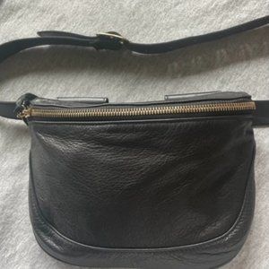 Clare V. Black Leather Fanny Pack.